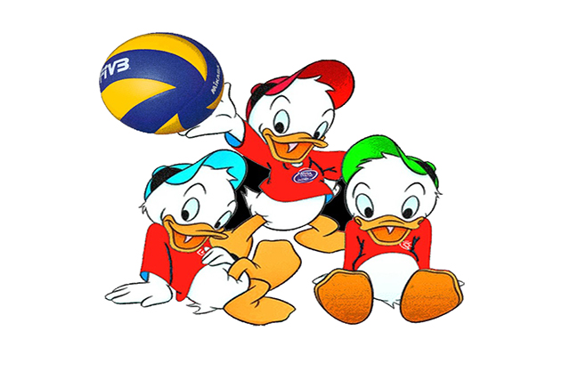 Giovani atlete durante un allenamento di minivolley